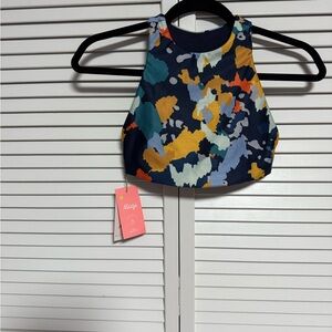 NWT Colorful Abstract Crop Top